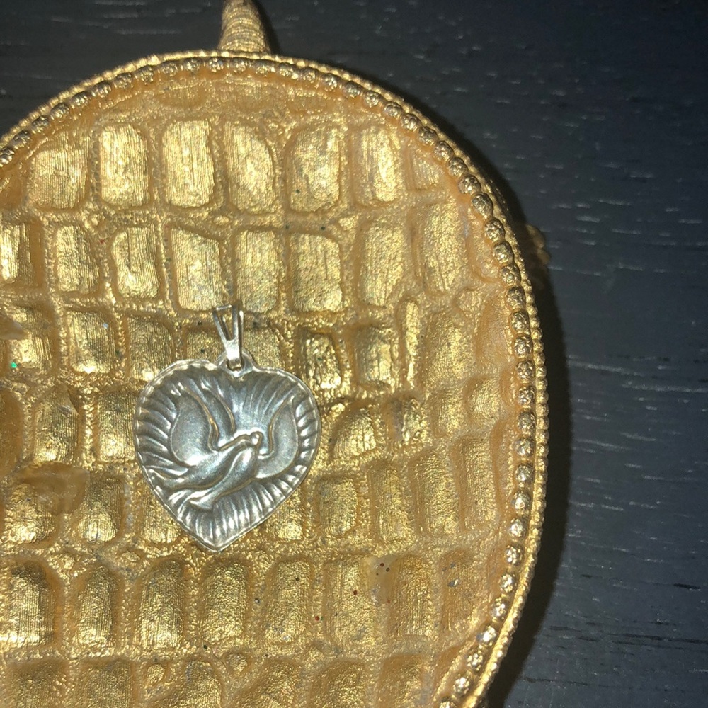 Vintage Love Birds Sterling Charm